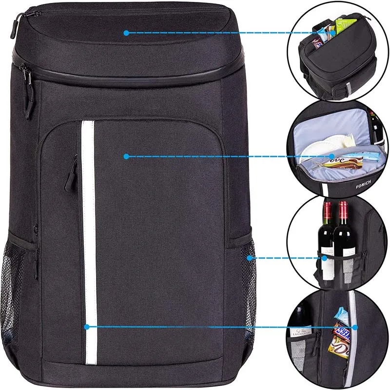 
Leak-Proof Thermal Picnic backpack Food Cooler Bag Insulated Cooler Backpack 30 Cans 