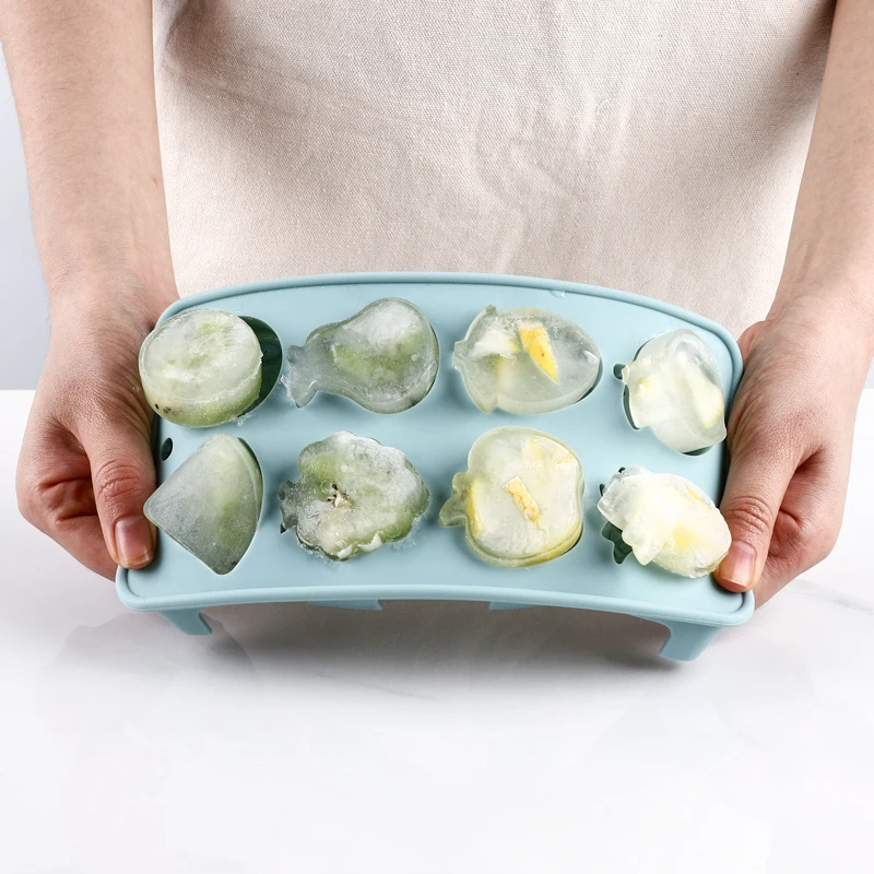 Kitchen Watermelon Strawberry Fruit Shape Silicone 3D Ice Cream Fondant Mold Ice Cube Tray Mould