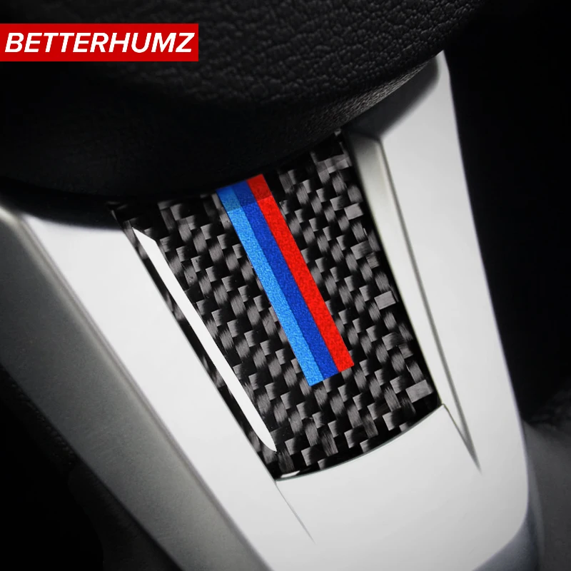 Auto Parts Carbon Fiber Sticker Car Accessory Interior Decoration Steering Wheel Cover M stripe Emblem For BMW Z4 E89 2009-2015