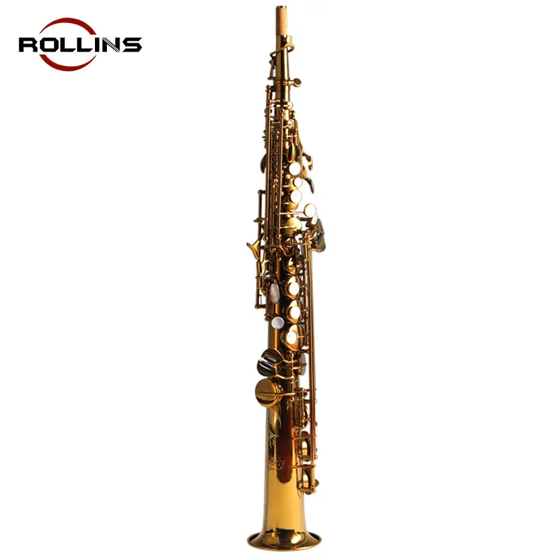 Saxophone High Grade Straight Phosphor Copper Body Gold Lacquer Keys Soprano Saxophone KSS-A1