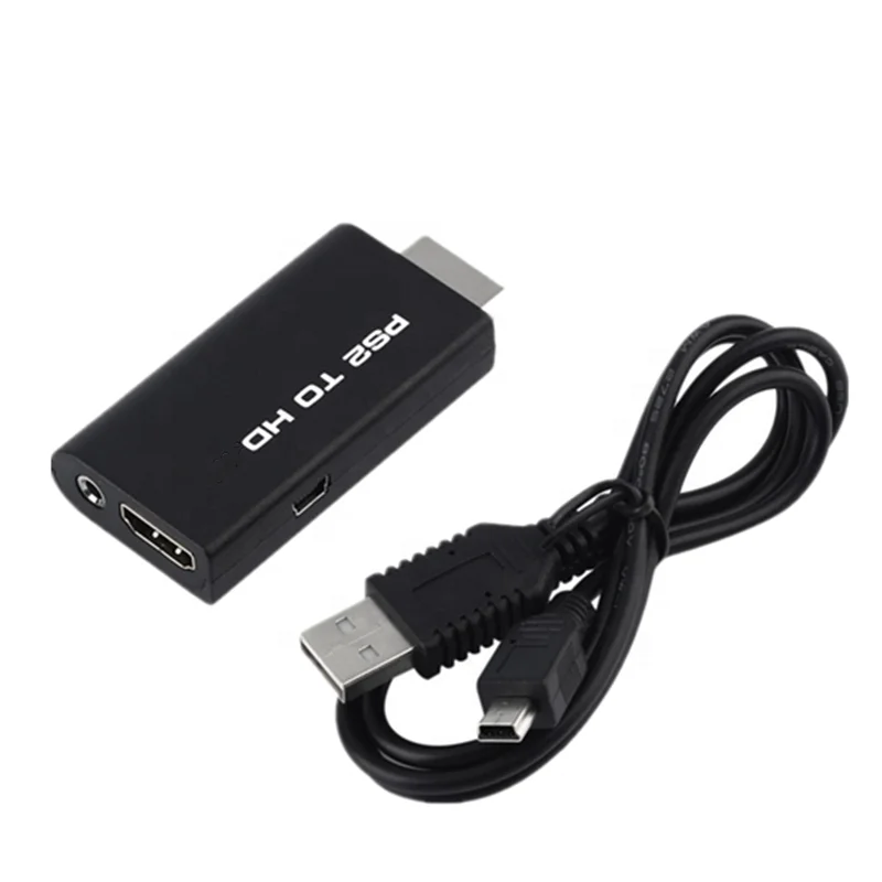 1080P PS2 to HDTV Converter USB Cable with Audio Output AOEYOO CN;GUA Black AY01