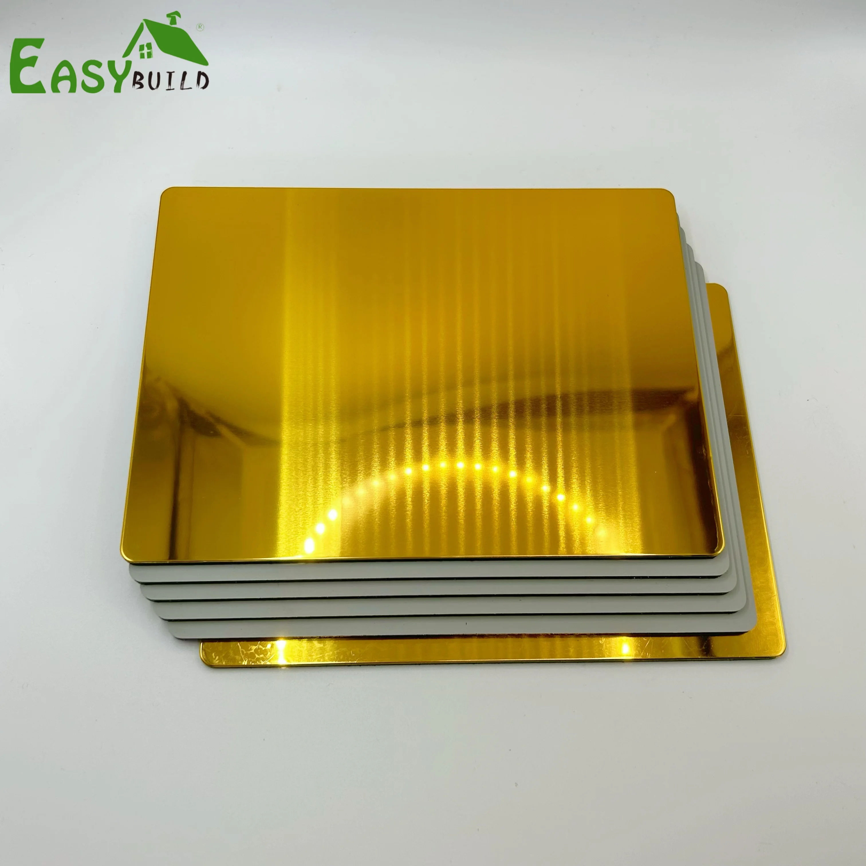 Factory purchase Gold Or Silver Mirror Aluminum Composite Panel decorative material