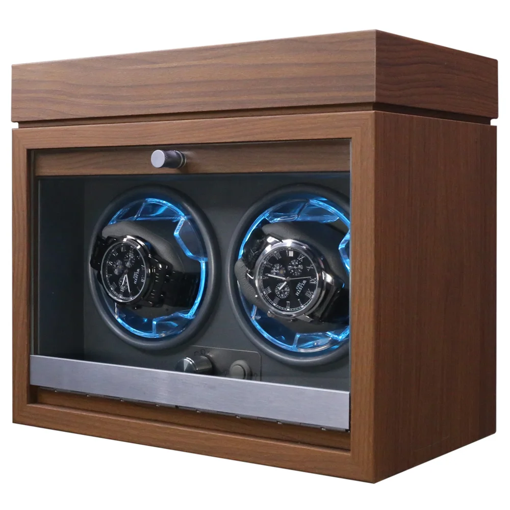 Watch Winder Box With Soft Pillow Walnut Wooden Grain Automatic Mechanical Watches Jewelry storage