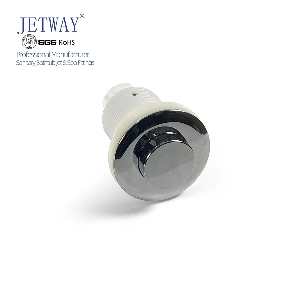 Factory Supply Jetway Fitting PR-B10 ABS Chromed Air On-off 3*6MM bathtub whirlpool accessories LUOHE GLOBAL sanitary