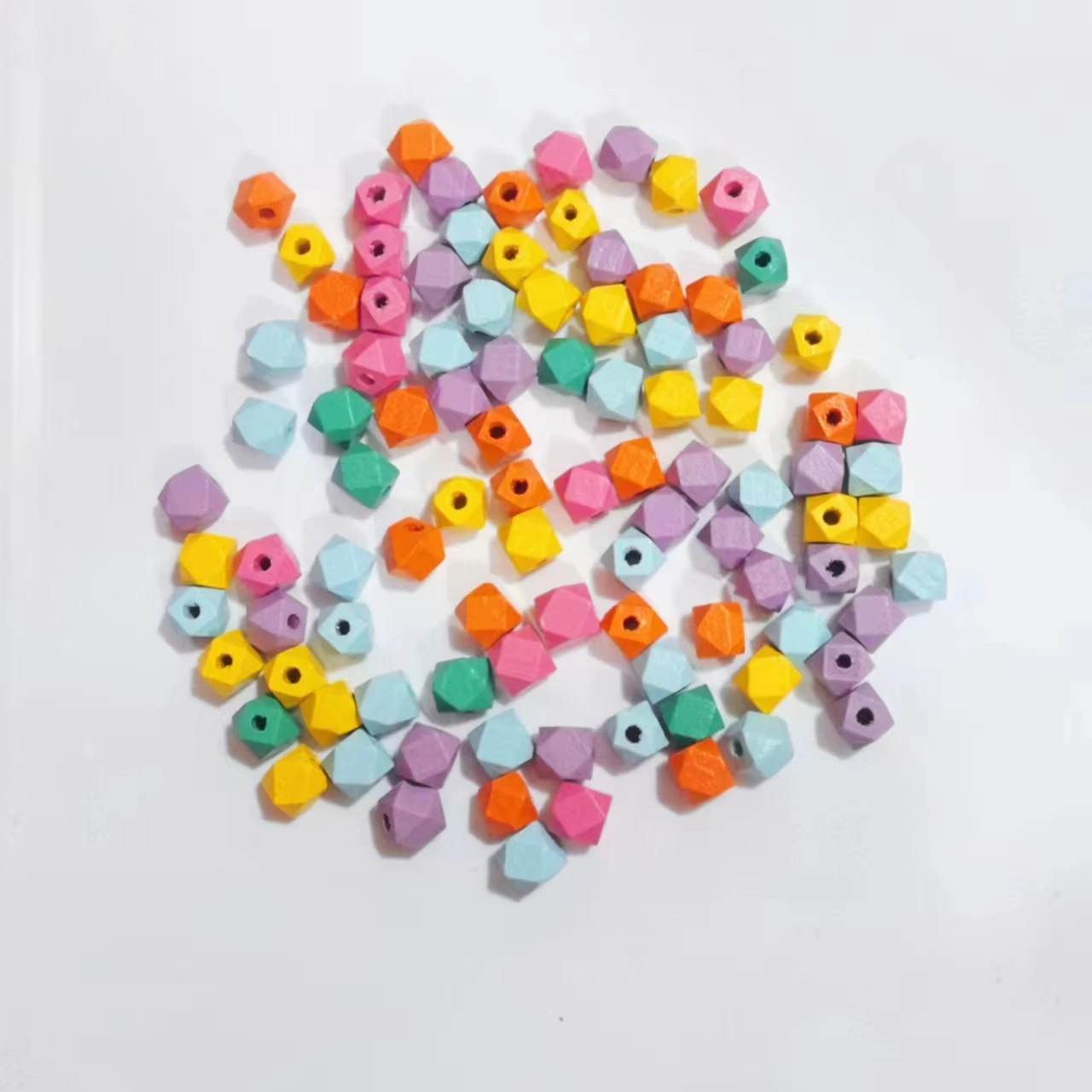 DIY accessories Loose beads wood beads octagonal wood color geometry 10mm jewelry accessories material