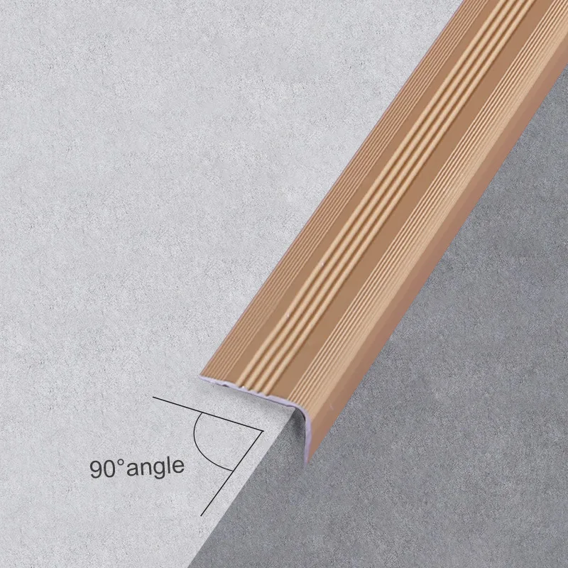 Foshan FSF Metal Stair Edging Profiles Anti-slip Durable Metal Aluminium Tile Luminous Strip Anodized Black Stair Edge Nosing