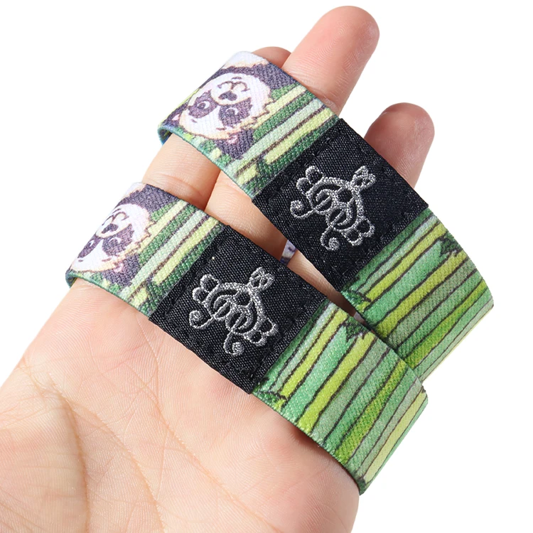 Custom Durable Good Quality RFID Soft Polyester Printed Stretchy Elastic NFC Wristband for Access Control