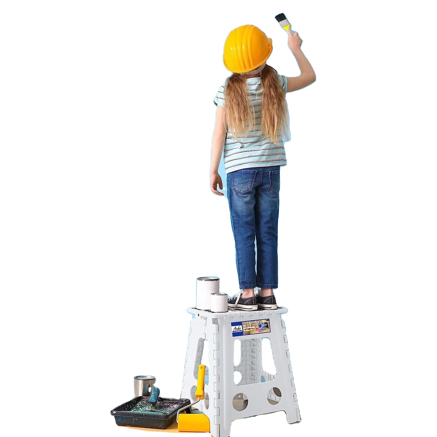 Folding Step Stool 13 Inch Stool 400 LB Weight Capacity Plastic Foldable Step Stool