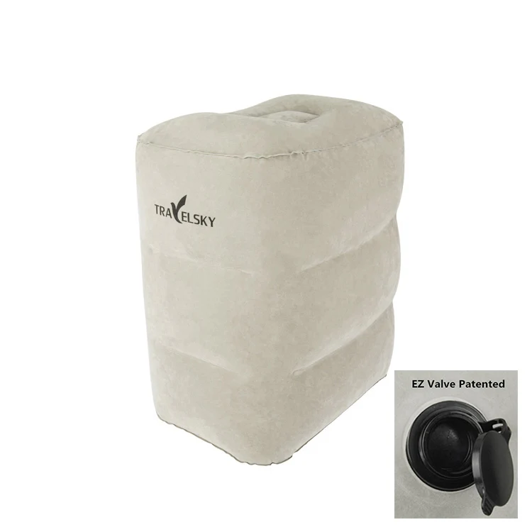 Travelsky Inflatable Leg rest Car Pillow Footrest Pad Portable Train Travel Flights Soft Home Foot Rest Pillow