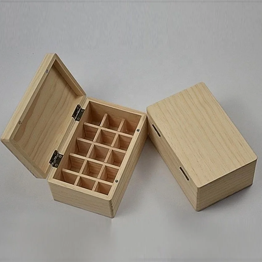 15slots custom wooden essential oil storage box for essential oil glass bottles with 5ml10ml15ml wood boxes custom