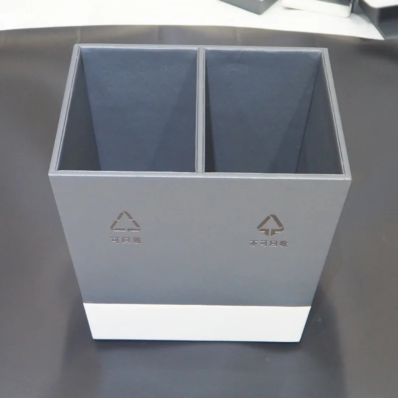 Premium Hotel Trash Can Dustbin Leather Recycle Waste Bin