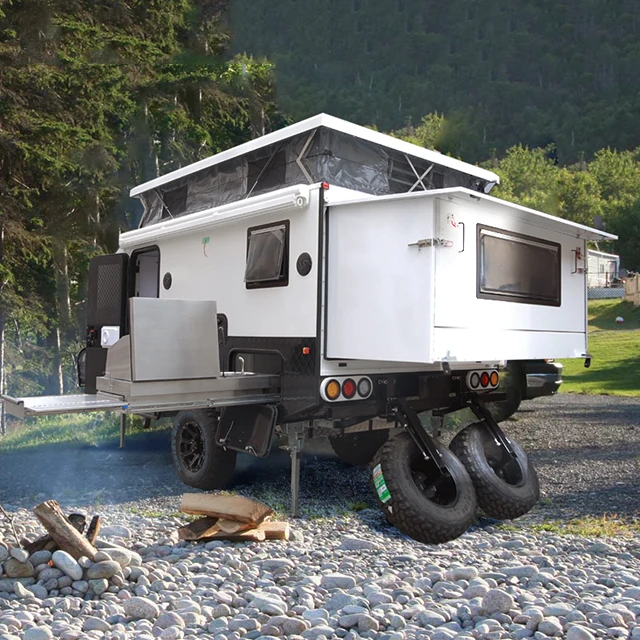 
4x4 Off Road Small Pop Top Caravan Camper Trailer With Tent 