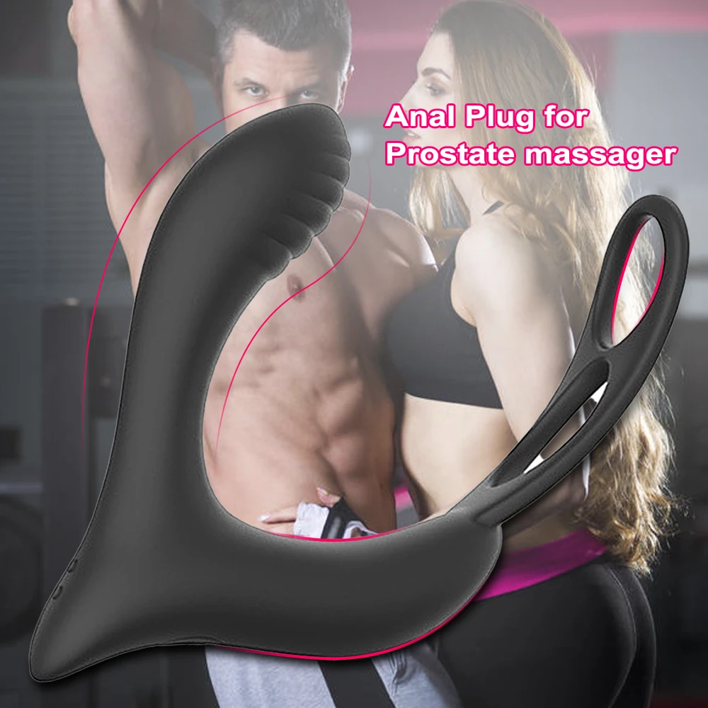 YPM Adult Silicone Male Vibrator Prostate Massager Sex Toy Cock Ring Anal Vibrator Butt Plug For Men Prostate Massager