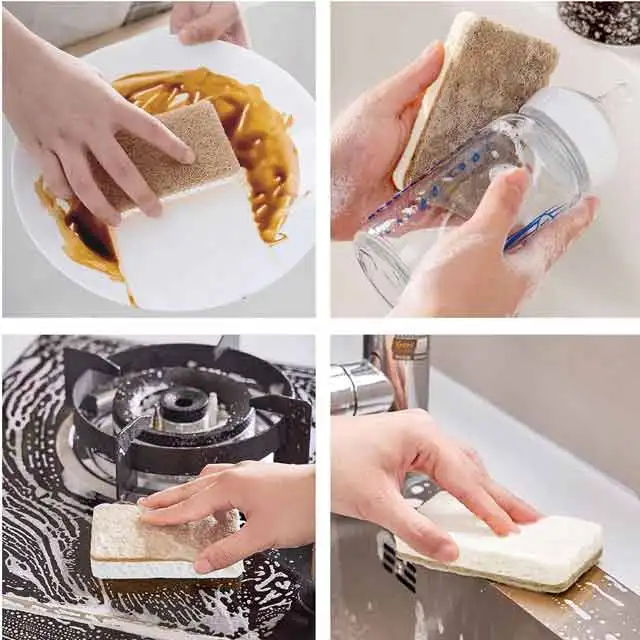 Sisal pulp cotton with holes wash dishes rub sisal wood pulp cotton coconut palm composite coconut sponge