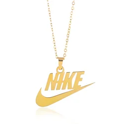 New hypoallergenic street hiphop jewelry Swoosh Necklace jewelry tick pendant stainless steel designer jewelry famous brands