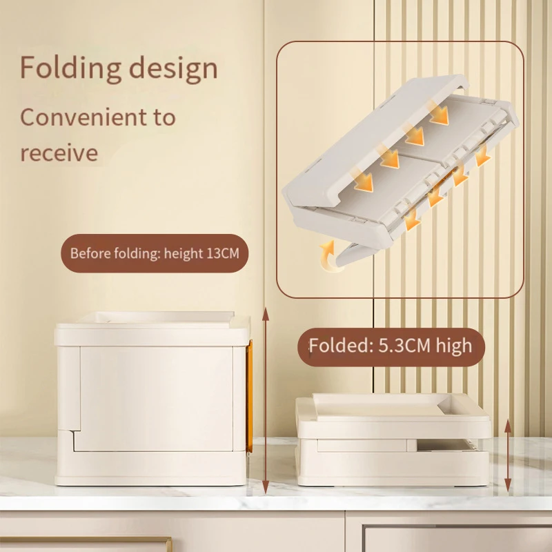 High Quality Plastic Desktop Storage Organizer Household Transparent Folding Storage Box For Snacks