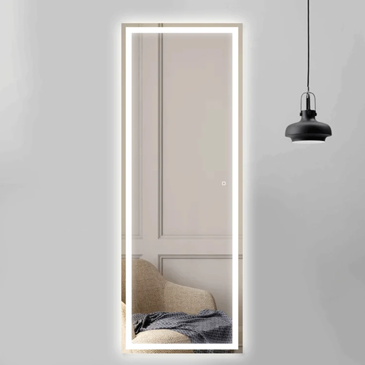 wholesale wall luxury home decor bathroom large full length hanging floor salon mounted smart touch swittch led mirror miroir