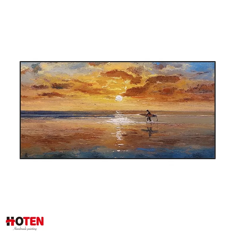 Factory wholesale Landscape Posters Seascape Sunrise Pictures beach wall art canvas painting
