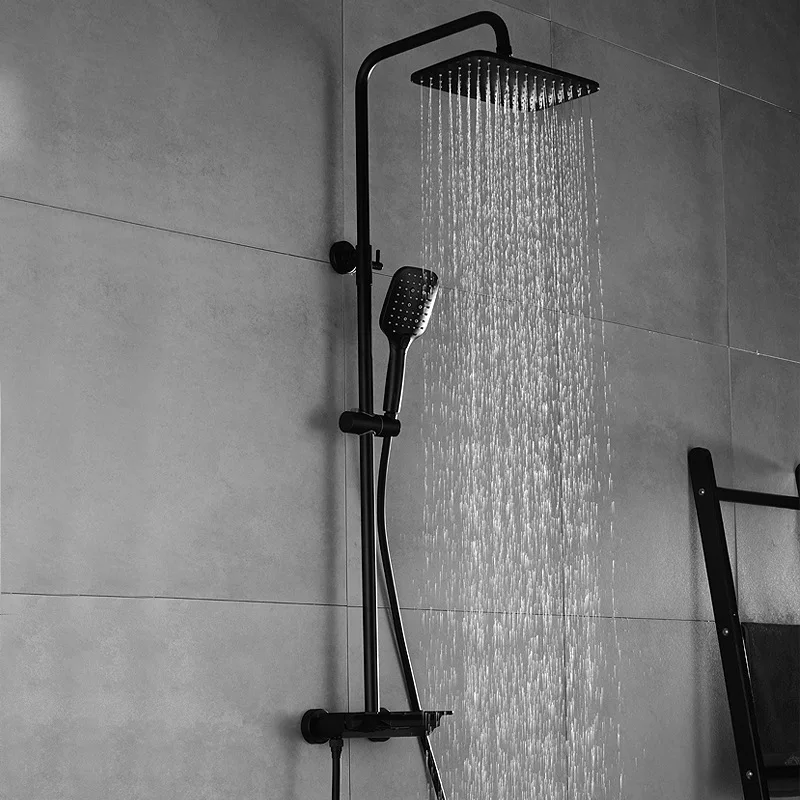 Shower Faucet Set Bathroom Rainfall Wall Mounted Shower System with Stainless Steel Metal 10 Inch Rain Showerhead