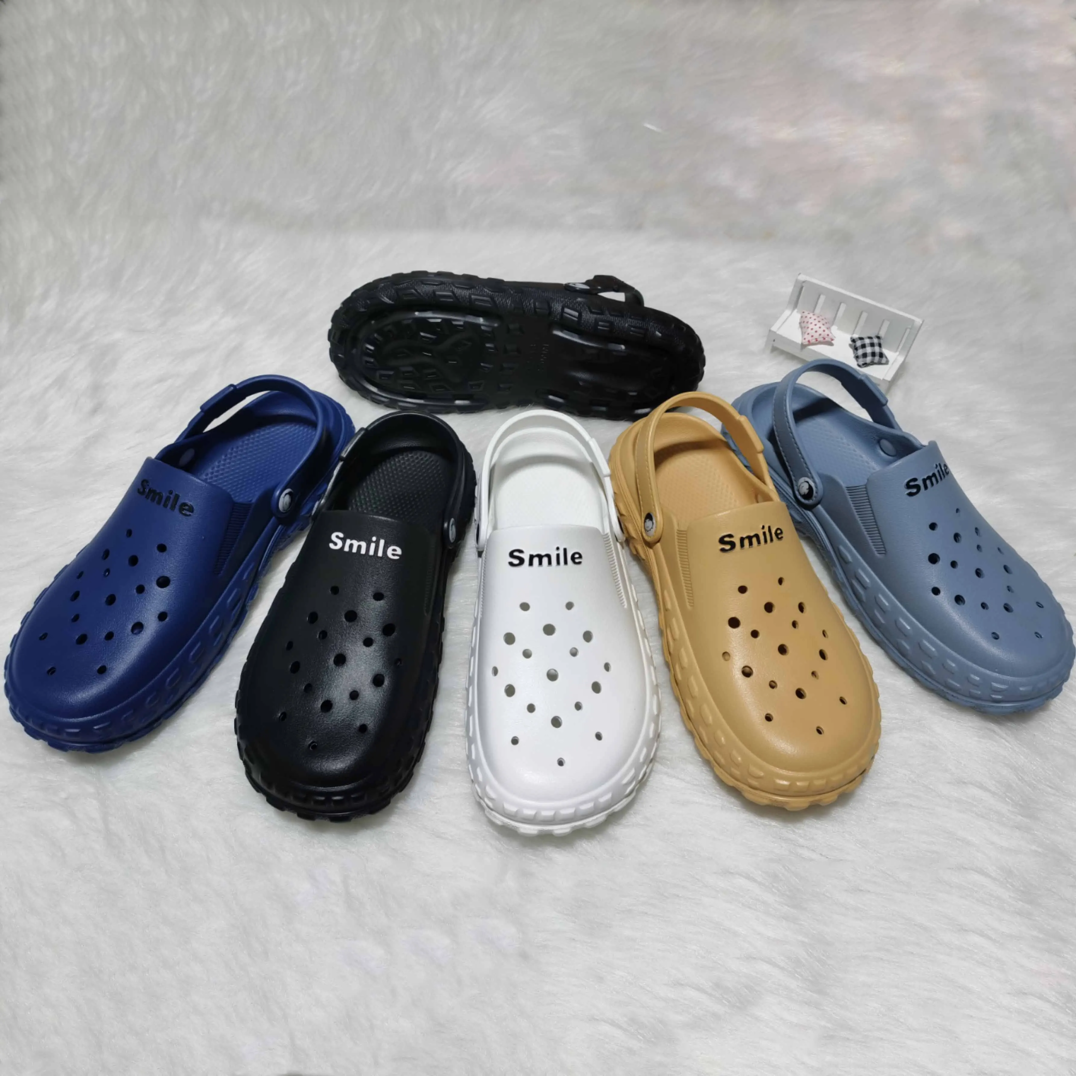 High heel wedge summer sandals clogs slippers for women flat separated insole sandal clogs for woman