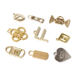 Custom Engraved Logo Metal Brand Zipper Pull Charms Wholesale Price Made Bag Metal Zipper Slider Puller For Garment Pillow