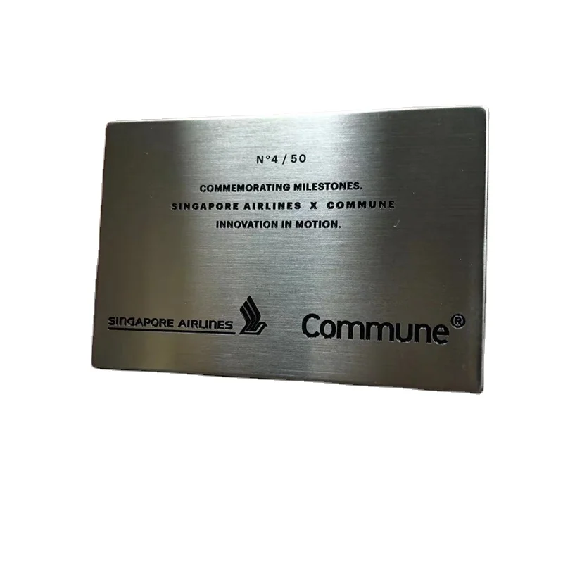 Custom Logo Metal Label Brushed Stainless Steel Etching Nameplate for Machine