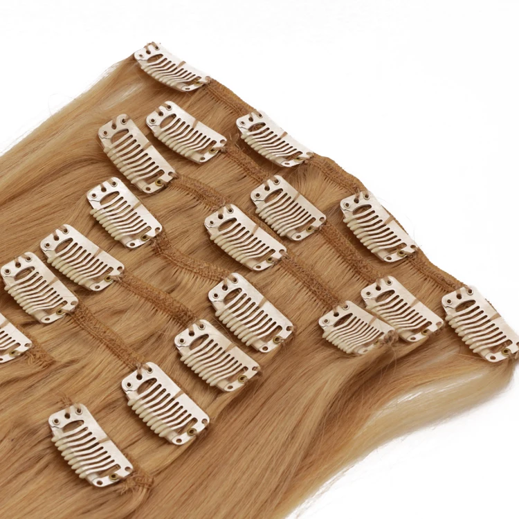 clip on hair extension one piece 100% virgin human remy clip in hair extension