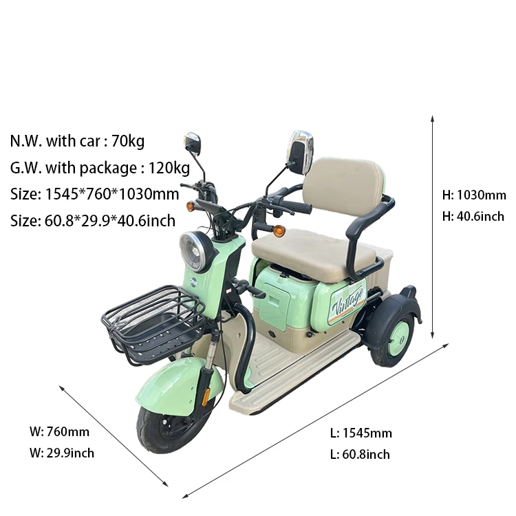 China-Made Leisure Electric Tricycle Open-Body 3-Wheel Rickshaw Cargo Bike for Adults with 48v 60v Options electric rickshaw