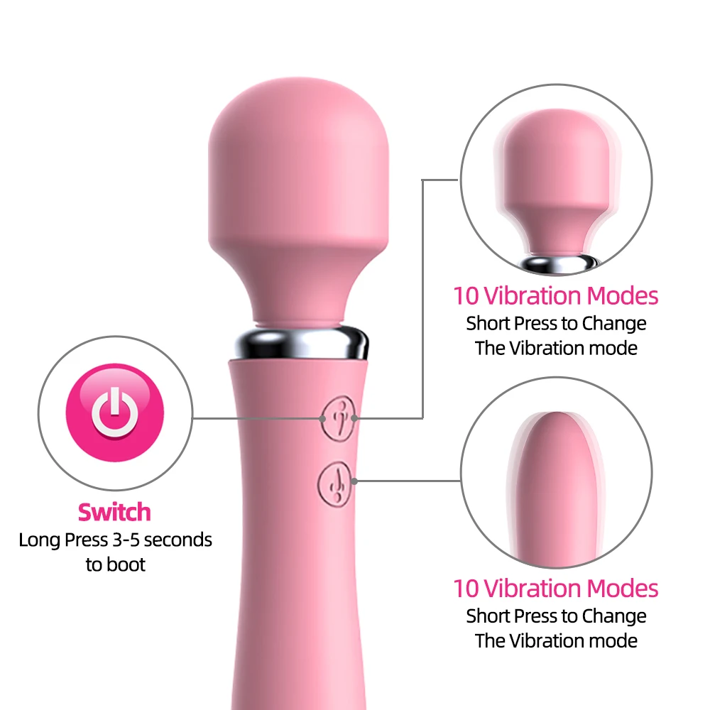 10 Mode Powerful Big Double Vibrators for Women massage Wand Body Massager Sex Toy for women Clitoris Female other Sex Products%