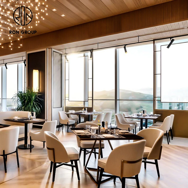 Custom 3D Design Modern Commercial Restaurant Cafe Coffee Shop Fast Food Furniture Bench Booth Dining Table and Chairs Sets