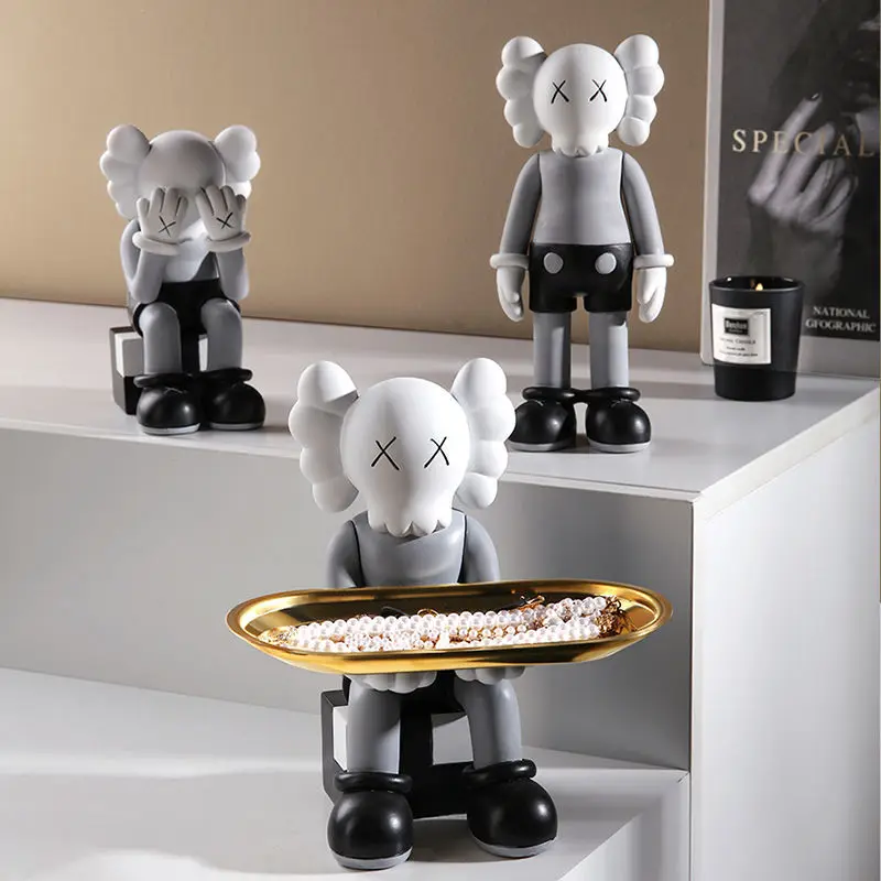 Полимерная скульптура Kaws с сильным медведем коробка для хранения ключей творчества гостиной офиса настольные статуи