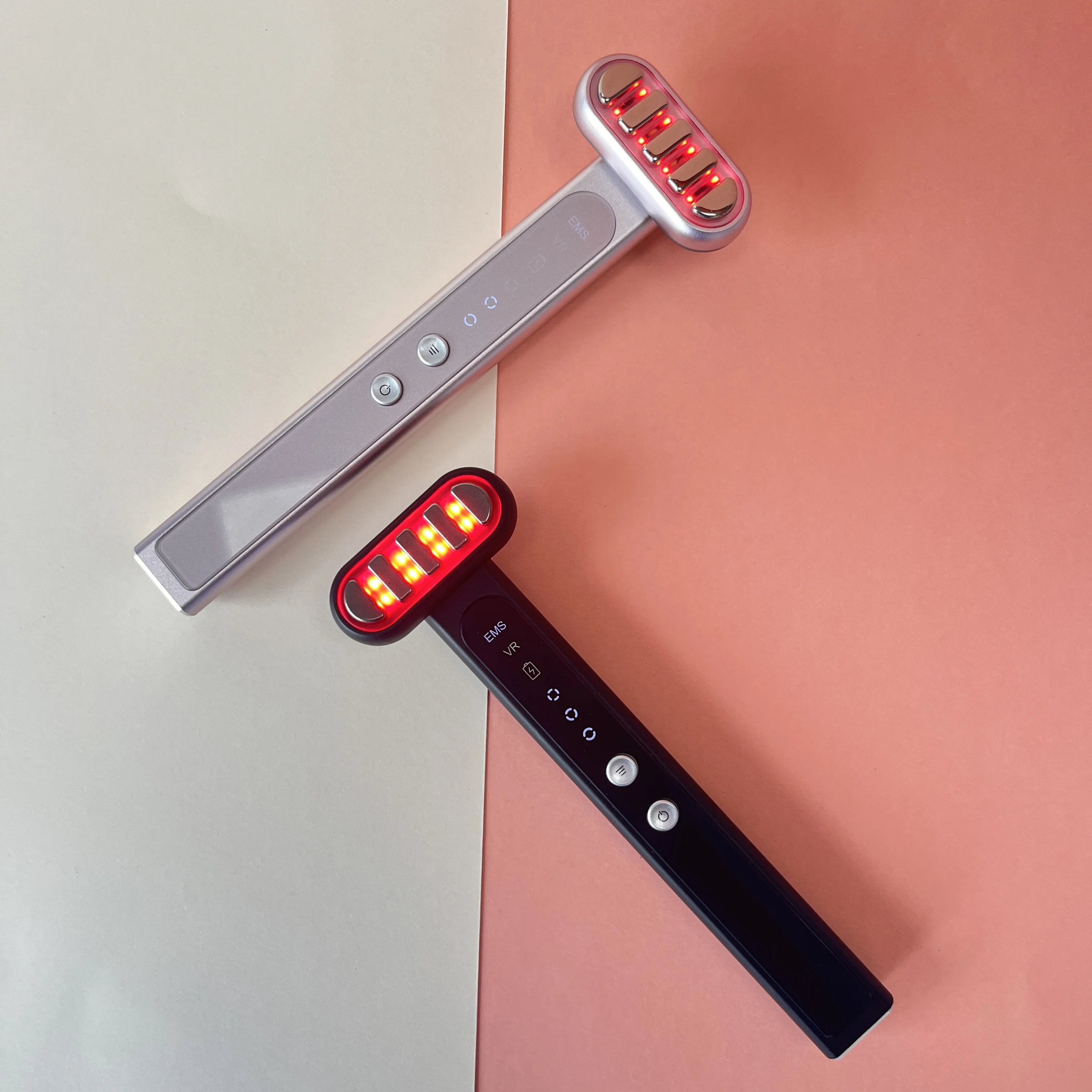 3d eye vibration led red blue purple light beauty device skin care wand red light therapy