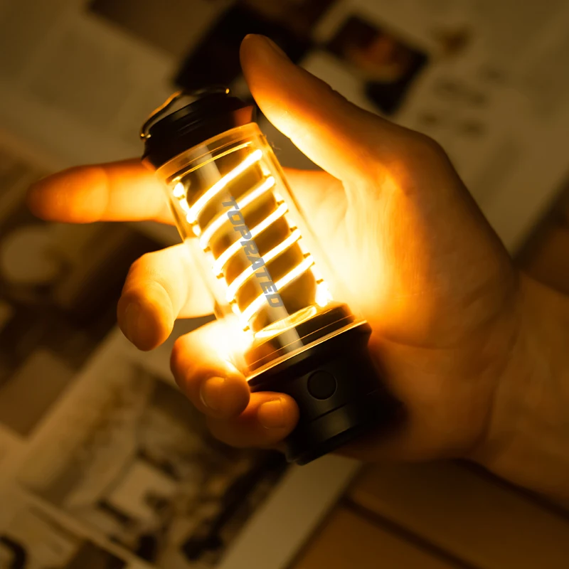 TOPRATED LED Spring Classic Camping Light Outdoor Retractable Folding Tent Light Lantern Portable Rechargeable Waterproof Lamp