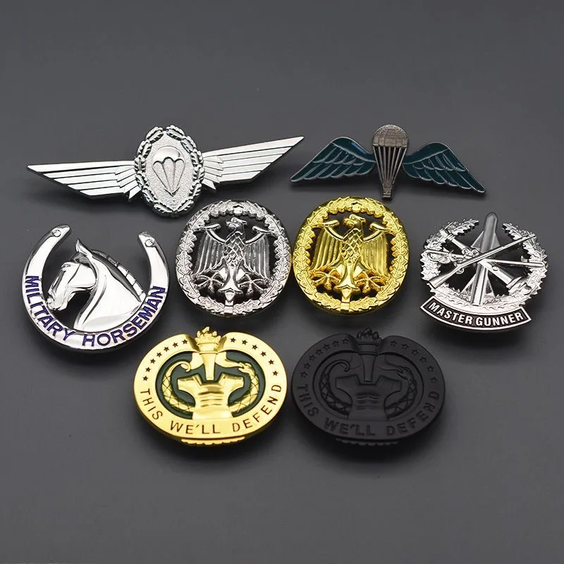 Factory Price Commemorative Pin Badge Custom Metal Badges Recycle Metal Pin Badges Sandblast Enamel Pins