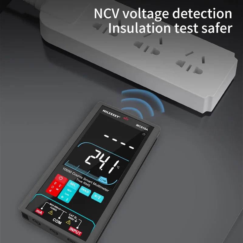 Мультиметр MILESEEY MC619 цифровой 9999 отсчетов True RMS AC/DC NCV
