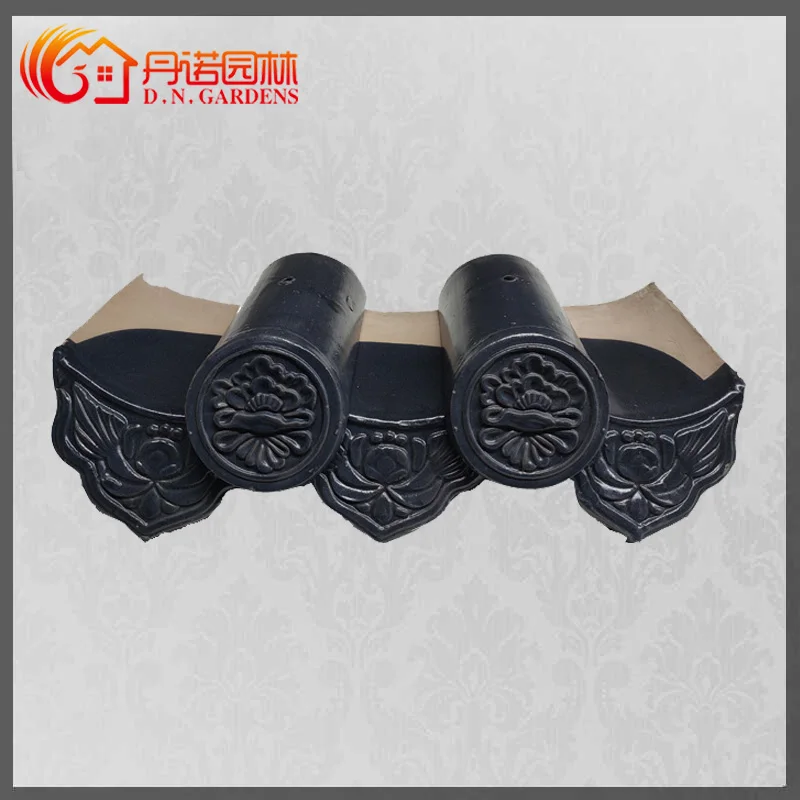 Building Construction Temple Ceramic Roof tile Galzed Black Color Surface Roofing Sheet