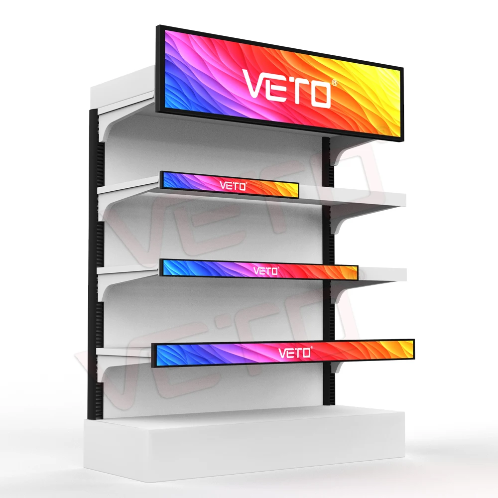 VETO 23.1 inch stretch bar totem lcd display high brightness strip wide supermarket advertising screen