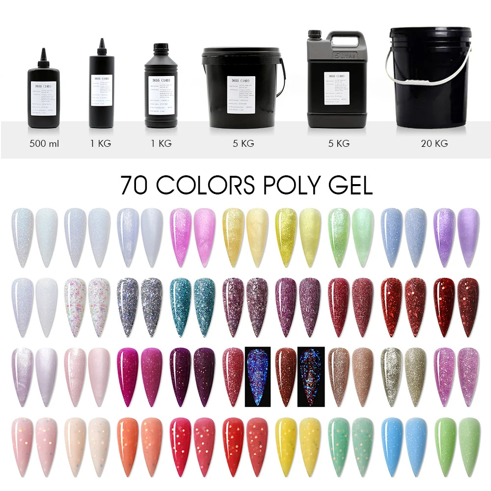 Блестящий полигель, акриловый гель для наращивания ногтей, оптом