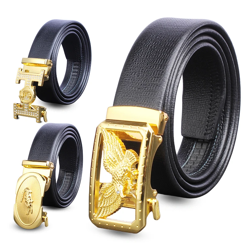 Мужские джинсы с автоматической пряжкой из Золотого Сплава