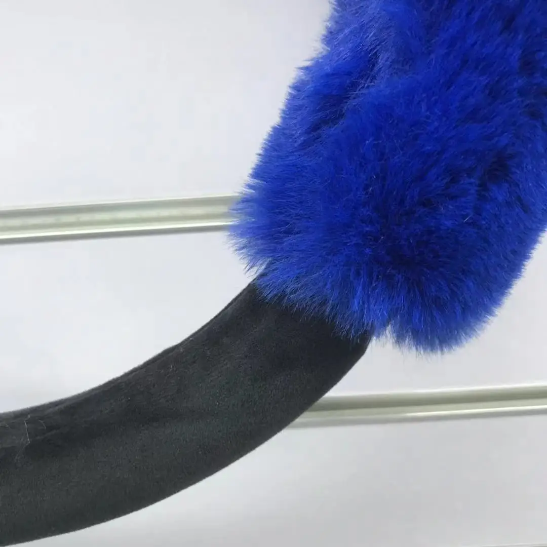 Cute Pattern Plush Material Warmth Hand Feeling Car Steering Wheel Cover