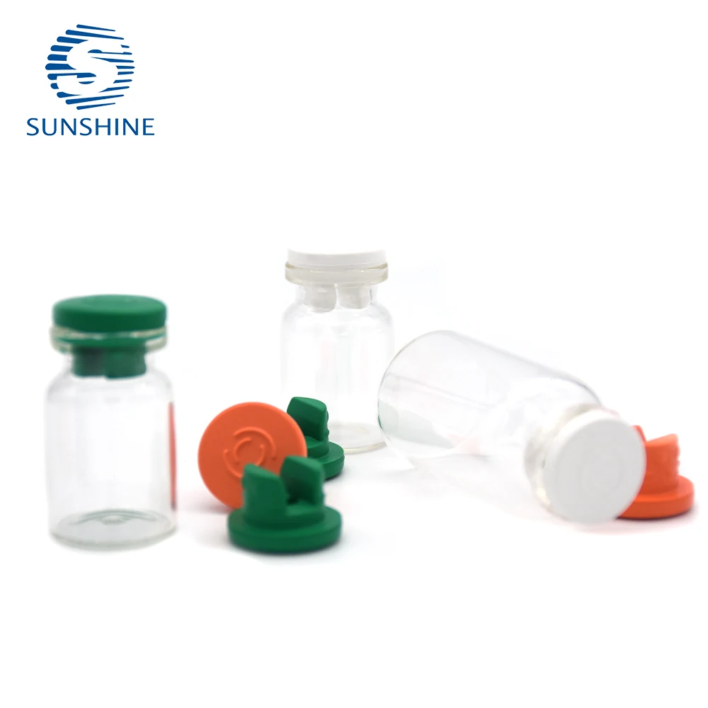 Customized Logo 15ml Glass Sterile Vials Injection Bottle With Rubber Stopper