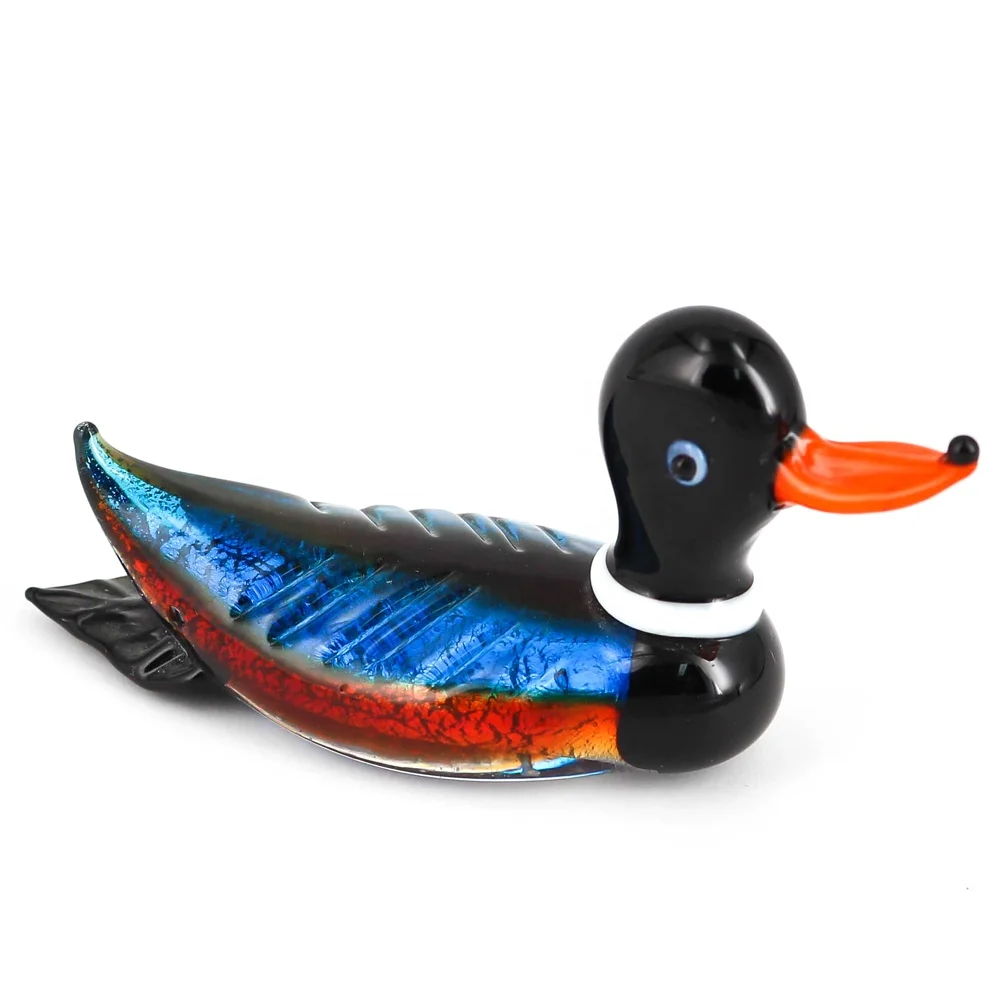 Pretty animal figurine decorations antique glass murano glass duck figurines