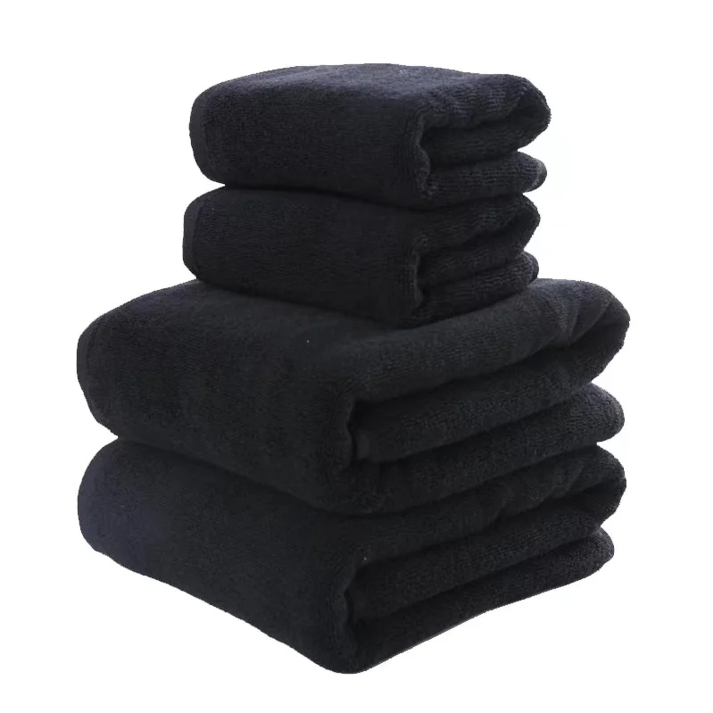 Hot sale cotton 21s/2  high quality Black gym towel