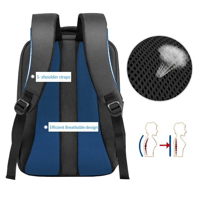 Custom oem waterproof Nylon 15.6 inch Computer men business college bag Slim travel mochilas laptop backpacks with usb