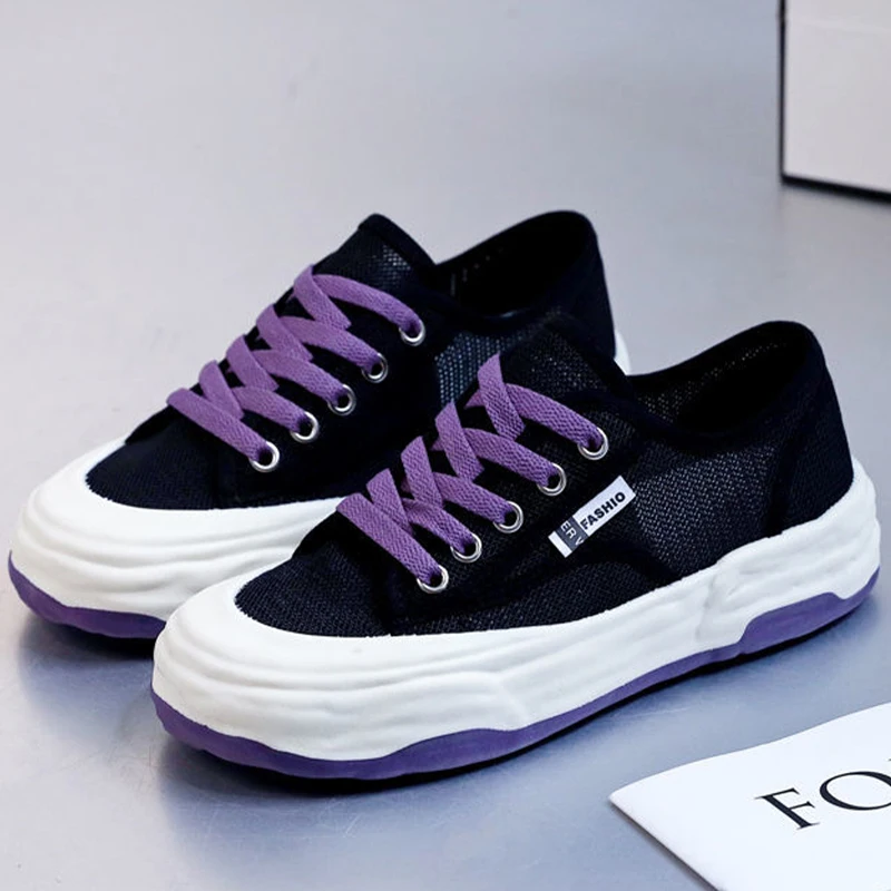 Canvas Leather Platforms Shoes Women Chunky Sneakers Fashion Shoes Women Shoes Wome