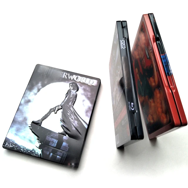 Custom Printing and Emboss Engraving With clear PP Disc Holder  CD DVD Tin Box and Blu-ray Steel Book