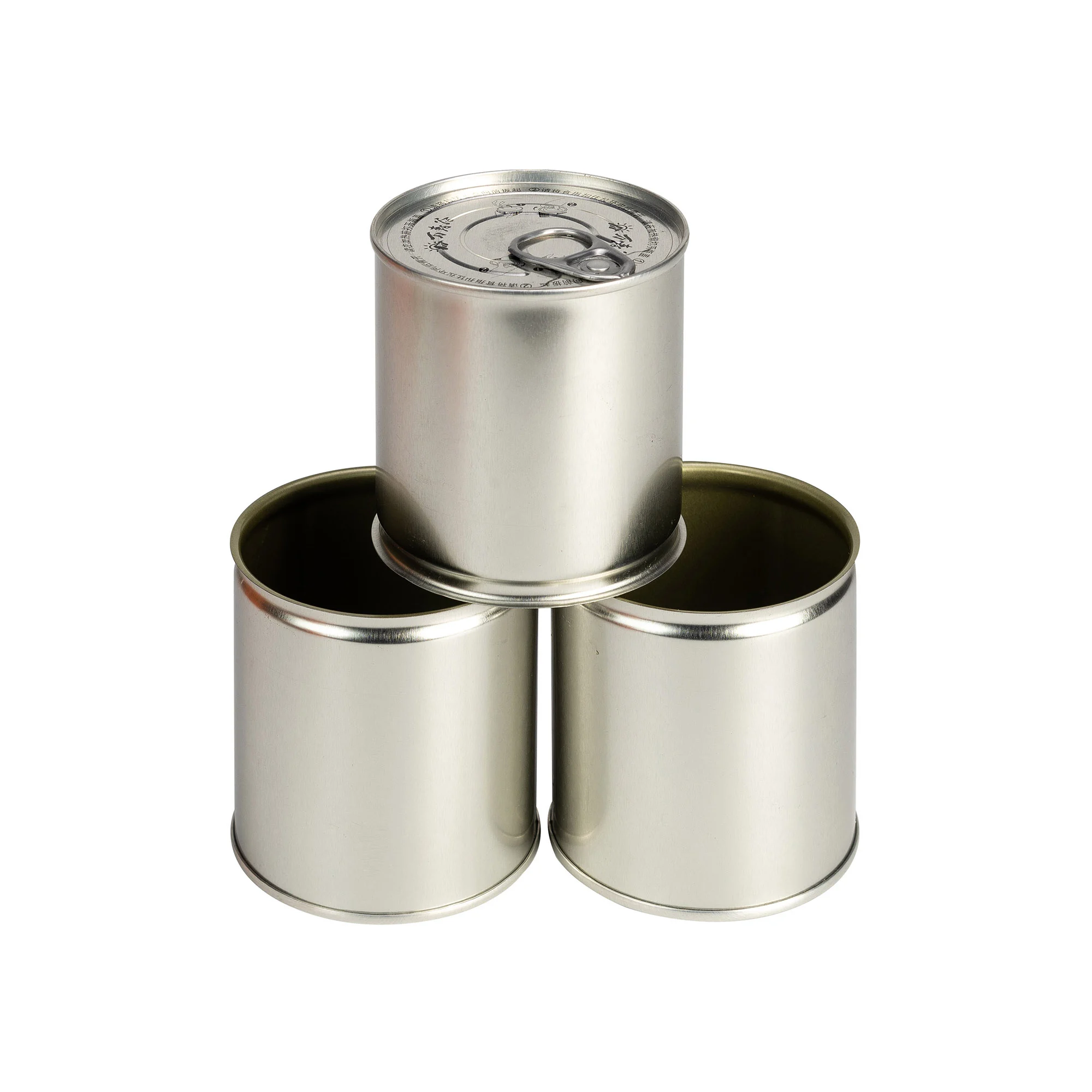 empty round 3 Piece Tomato paste tin can for canning