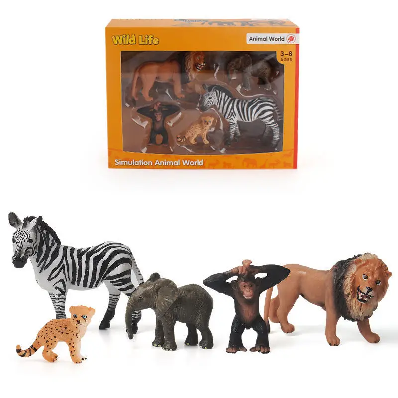 
(Wholesale) hot selling cute mini 6-8cm simulation animal world pvc plastic wild lift action figure doll toys for kids gift 