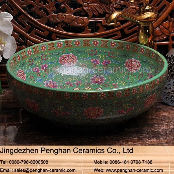 Chinese Wholesale Color Glazed Artistic Ceramic Counter Top Special Design Basins