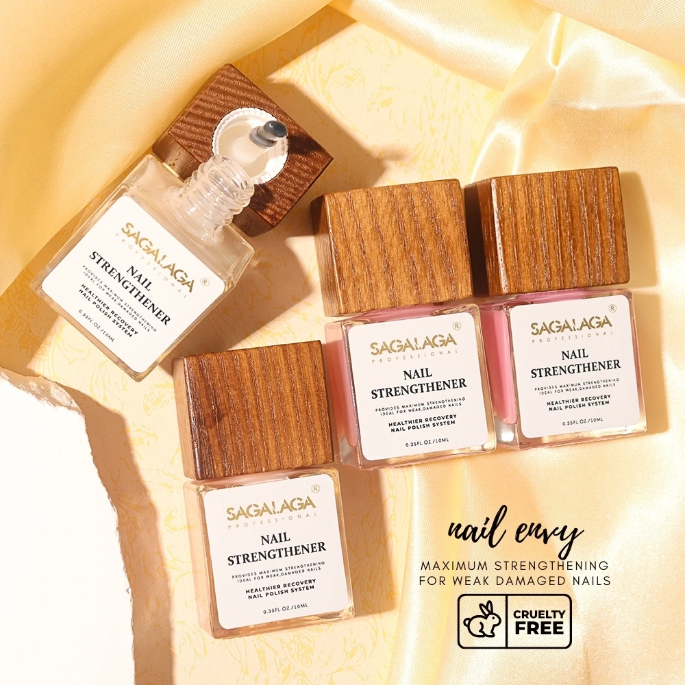 SAGALAGA Quick Dry Natural pink Nail Strengthening Nail Polish Product Nail Growth Enhancement Gel Polish No Lamp Machine